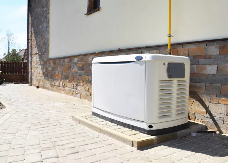 Whole-home generator outside home