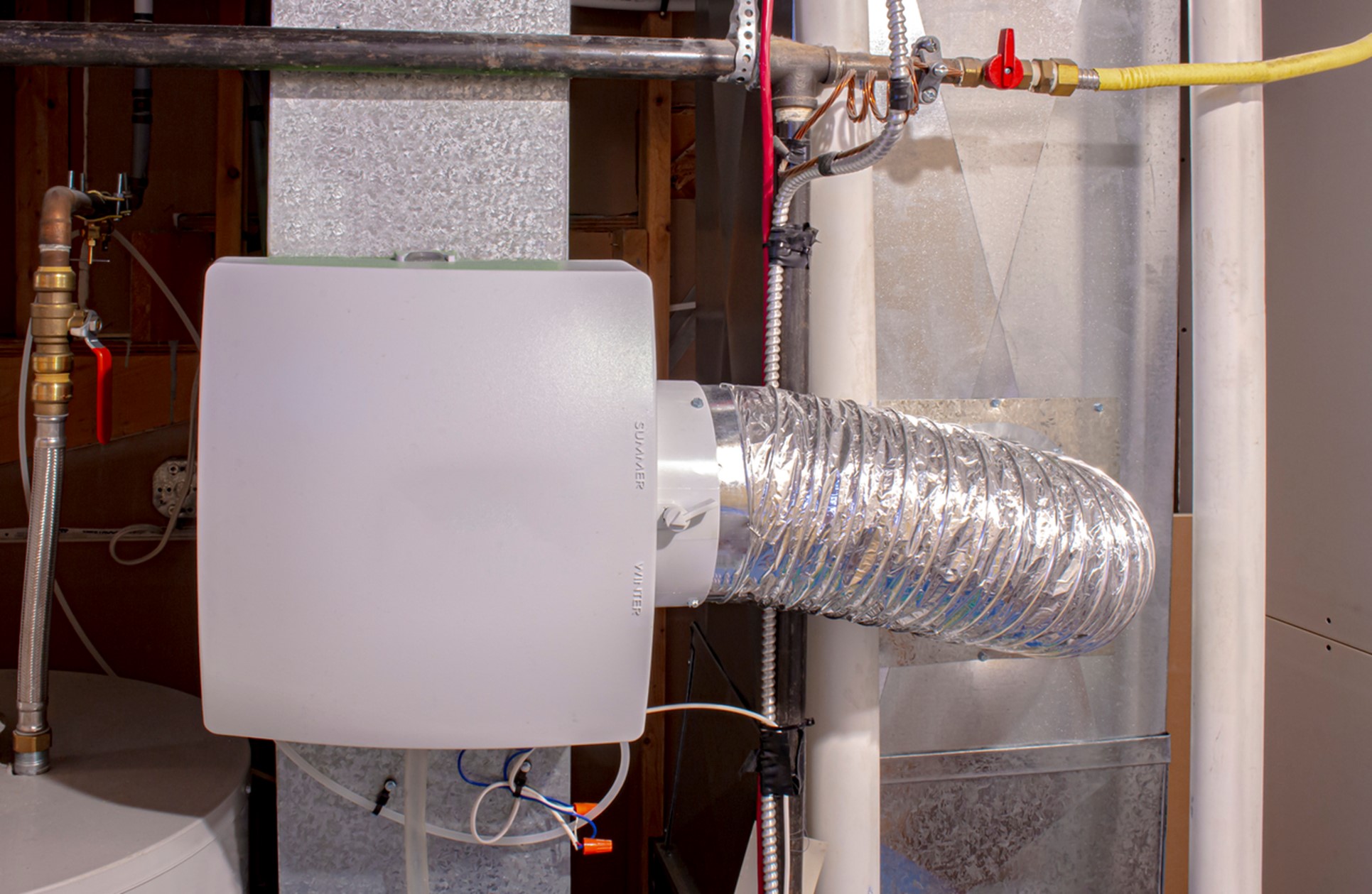 whole-home humidifier installed in Michigan home basement