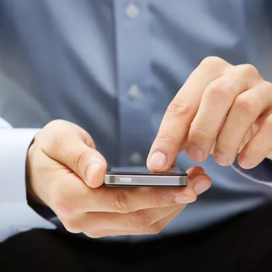 A person scrolling through a website on a smartphone