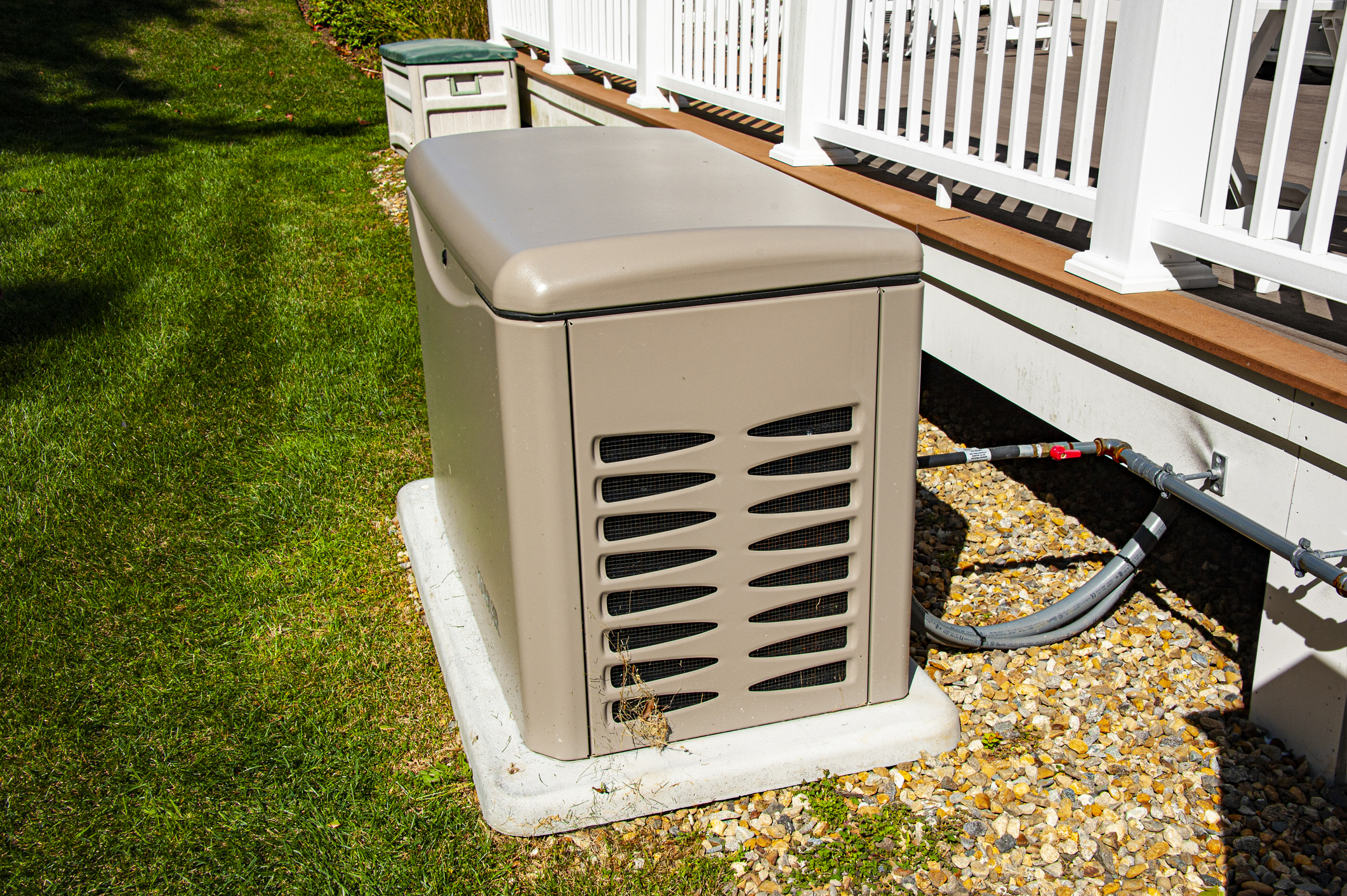 Generator installed in the backyard of an Ann Arbor home